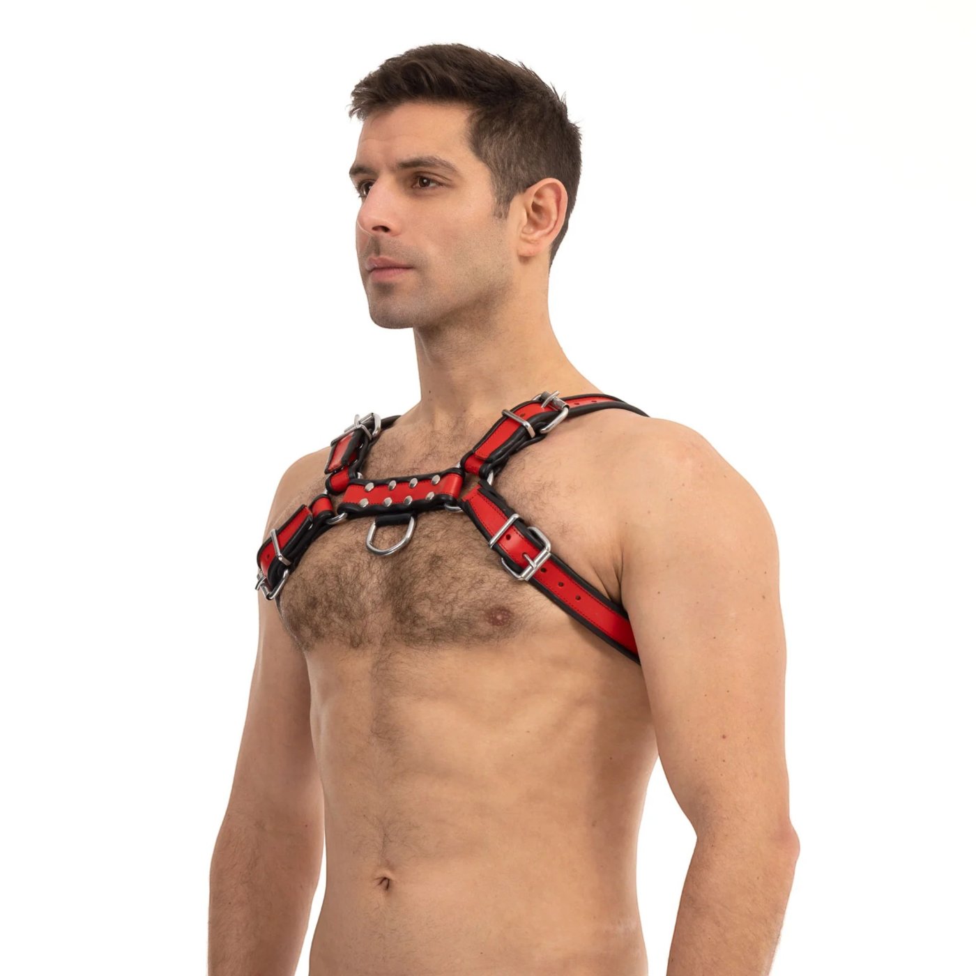 Prowler RED Bull Leather Chest Harness Black/Red