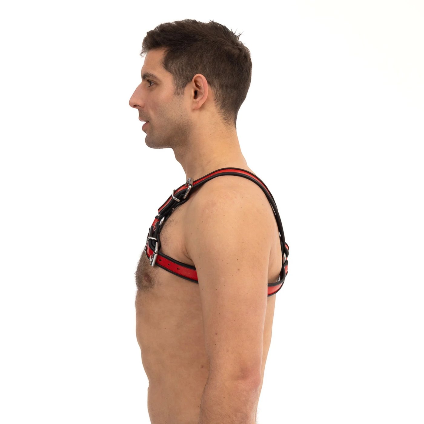Prowler RED Bull Leather Chest Harness Black/Red