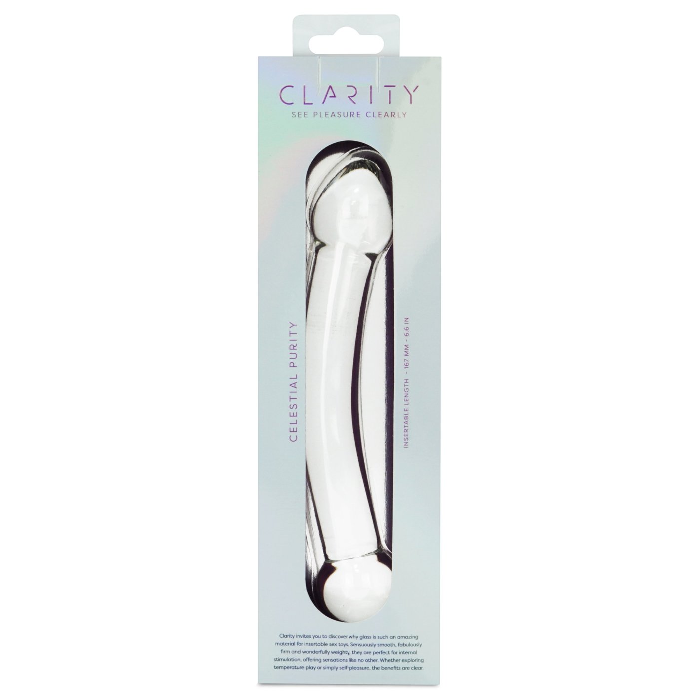 Clarity Celestial Purity Double Ended Glass Dildo 8 Inch