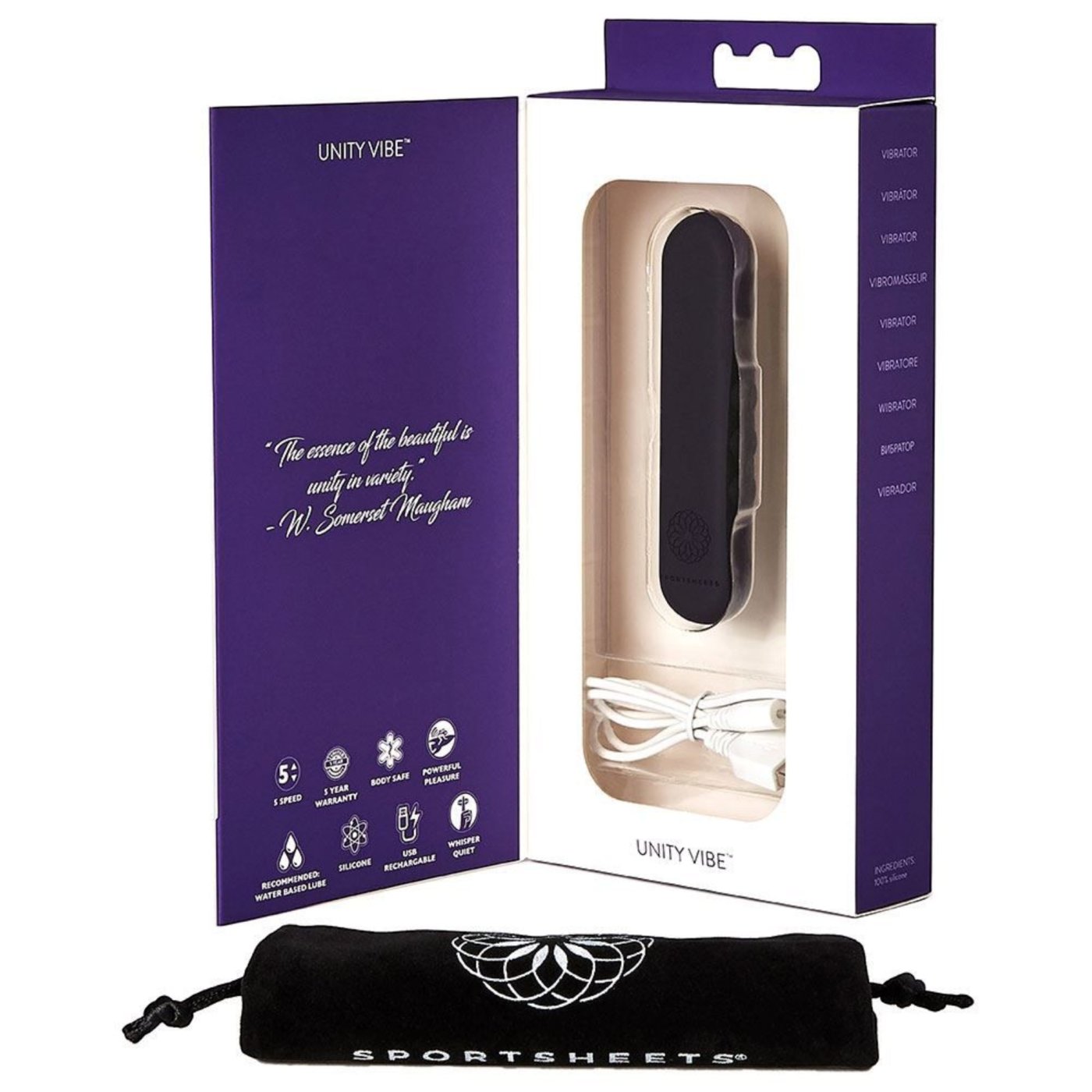 Sportsheets Sincerely Unity Vibe Rechargeable Mini Vibrator Black