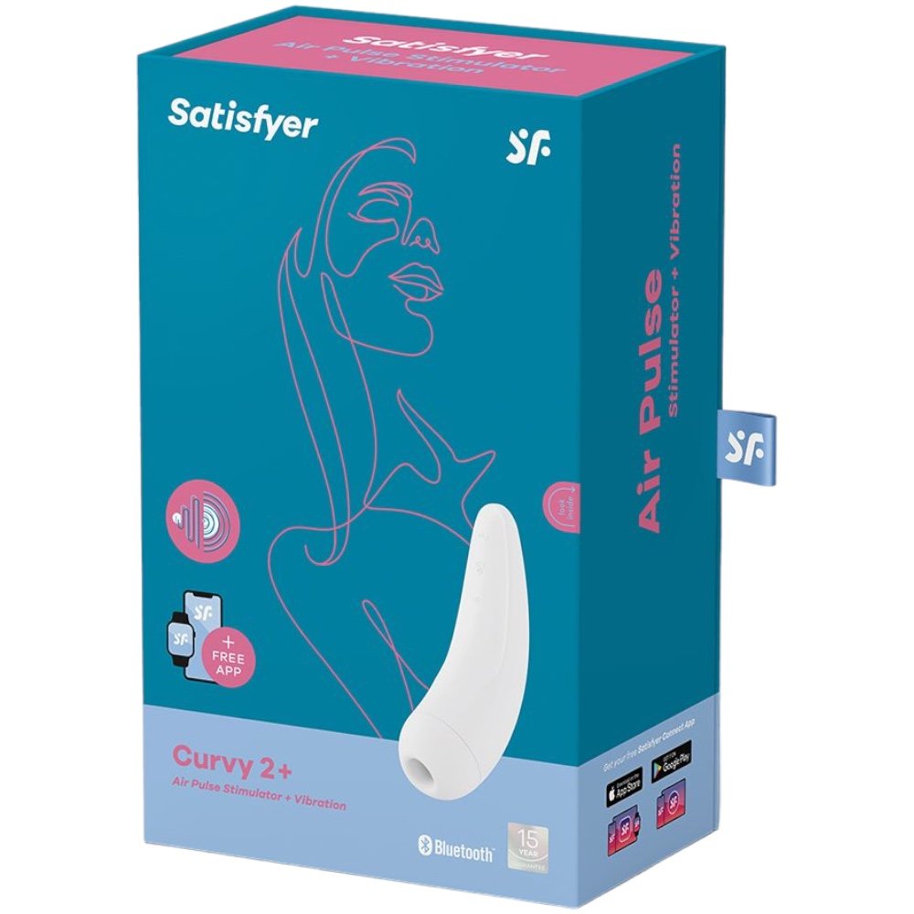 Satisfyer Curvy 2+ App Controlled Rechargeable Clitoral Stimulator White
