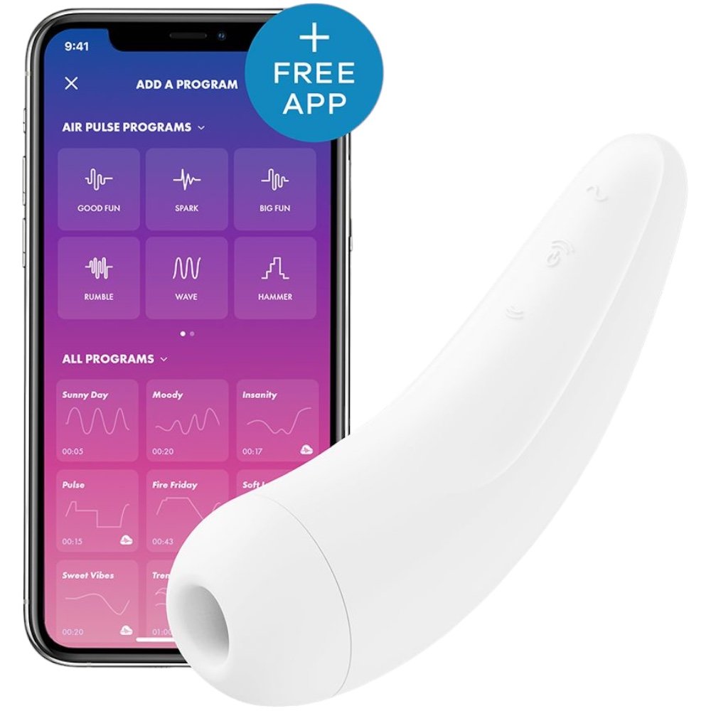 Satisfyer Curvy 2+ App Controlled Rechargeable Clitoral Stimulator White