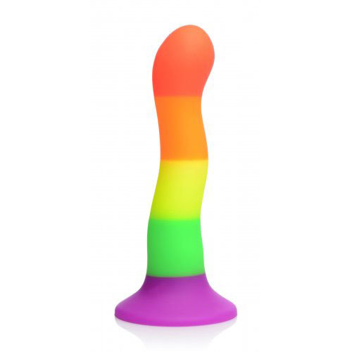 XR Proud Rainbow Silicone Dildo With Harness