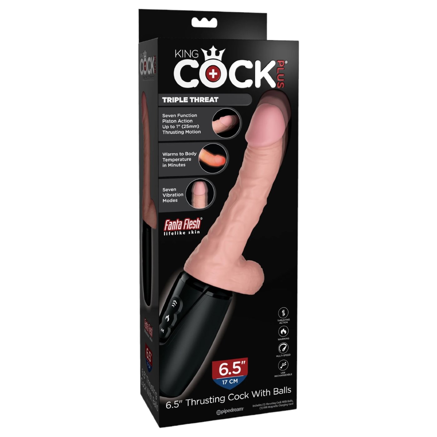 King Cock Thrusting Warming Realistic Vibrator 6.5 Inch