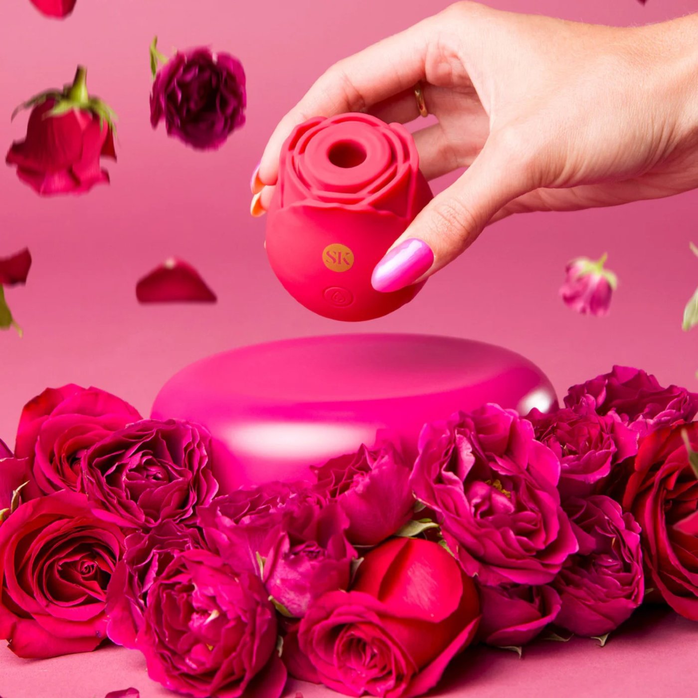 Secret Kisses Rosegasm Air Rechargeable Rose Clitoral Suction Stimulator