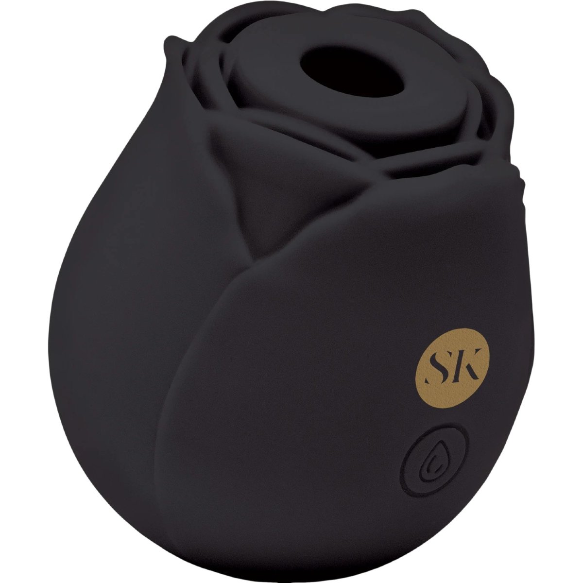 Secret Kisses Rosegasm Air Rechargeable Rose Clitoral Suction Stimulator, Black