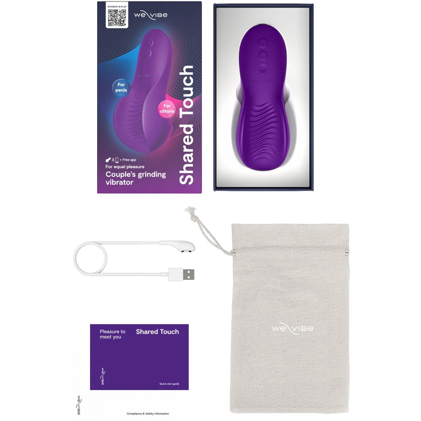 We-Vibe Shared Touch Double-Sided Couples Vibrator for Grinding
