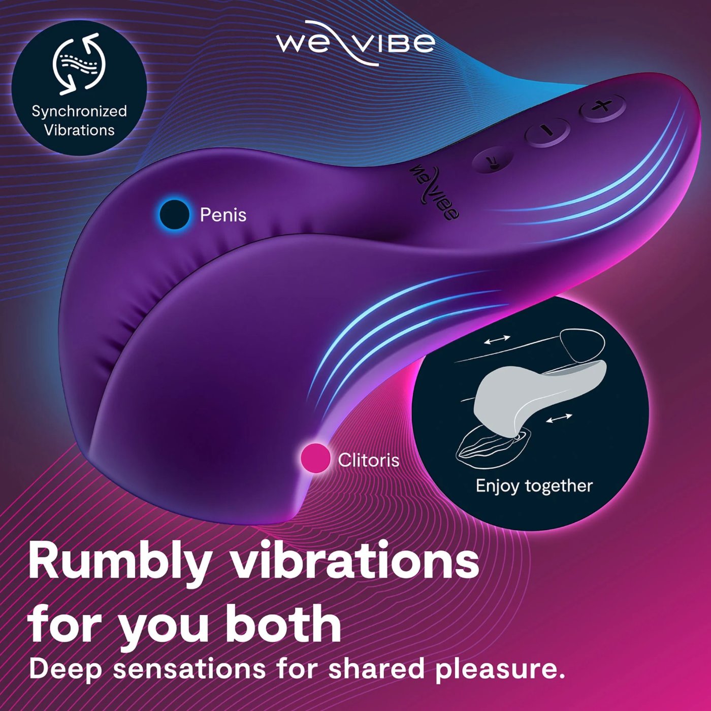 We-Vibe Shared Touch Double-Sided Couples Vibrator for Grinding
