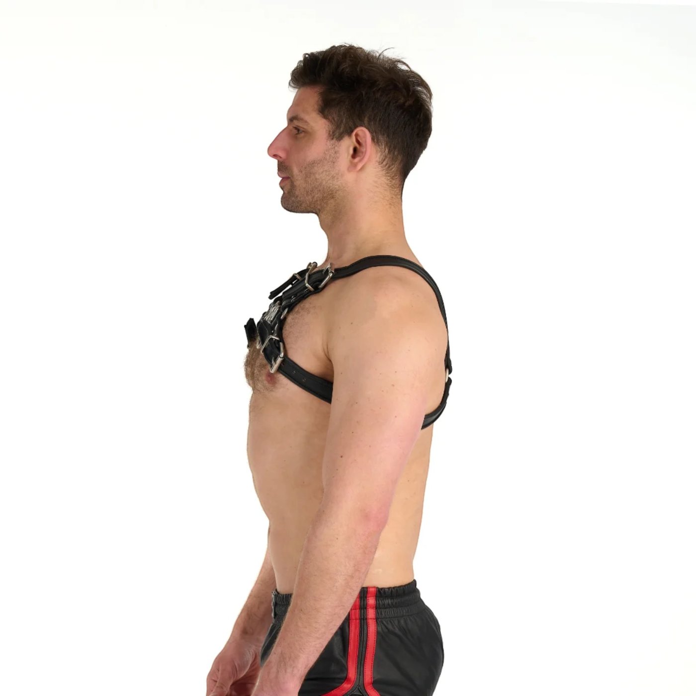 Prowler RED Bull Leather Chest Harness Black