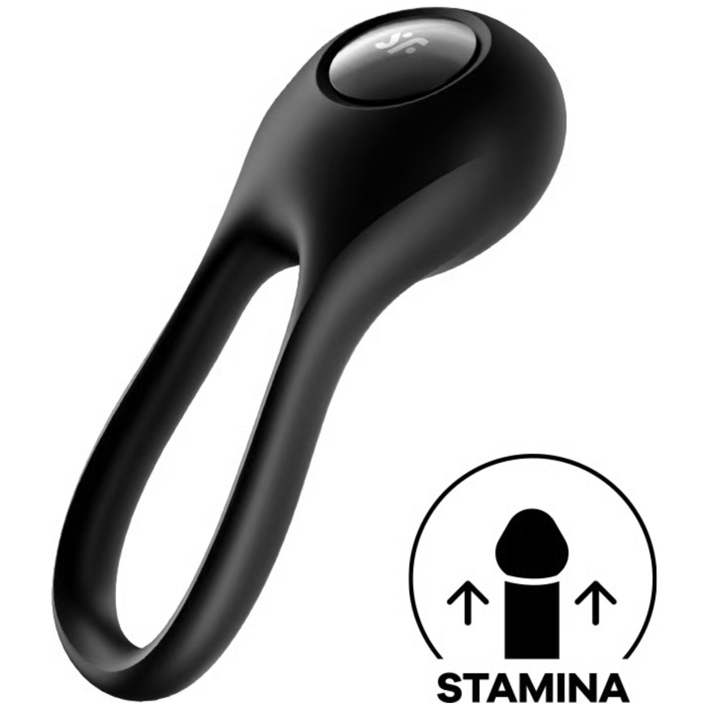 Satisfyer Majestic Duo Silicone Vibrating Cock &amp; Ball Ring Black